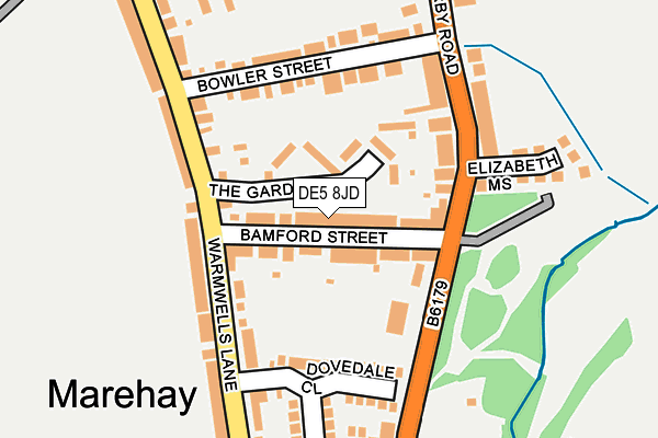 DE5 8JD map - OS OpenMap – Local (Ordnance Survey)