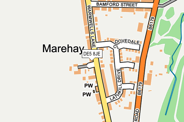 DE5 8JE map - OS OpenMap – Local (Ordnance Survey)