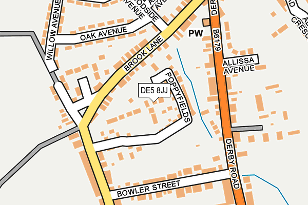 DE5 8JJ map - OS OpenMap – Local (Ordnance Survey)