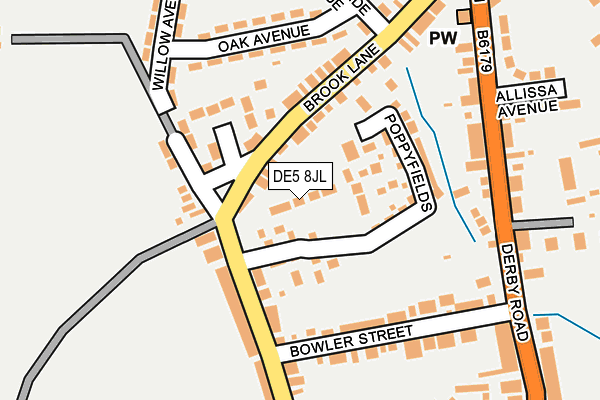 DE5 8JL map - OS OpenMap – Local (Ordnance Survey)
