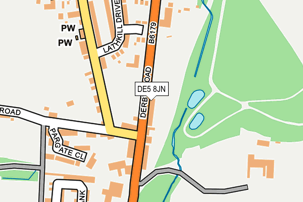 Map of DERBYSHIRE USED VAN SALES LIMITED at local scale