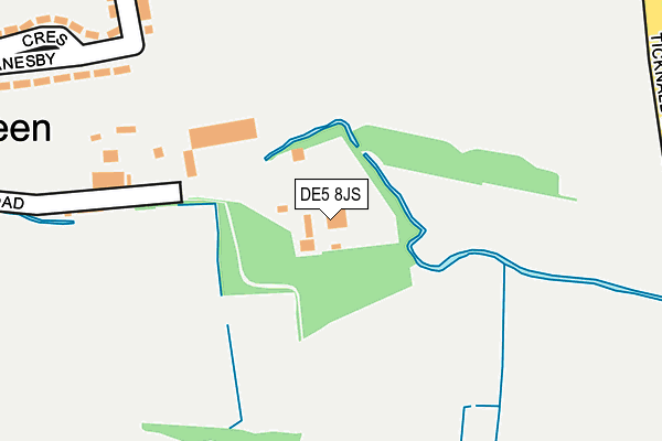 DE5 8JS map - OS OpenMap – Local (Ordnance Survey)