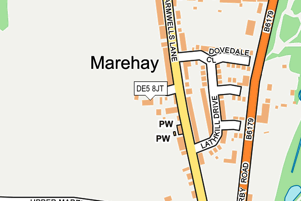DE5 8JT map - OS OpenMap – Local (Ordnance Survey)