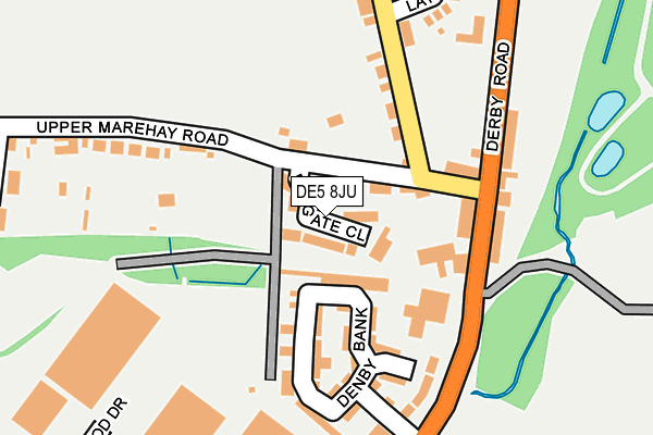 DE5 8JU map - OS OpenMap – Local (Ordnance Survey)