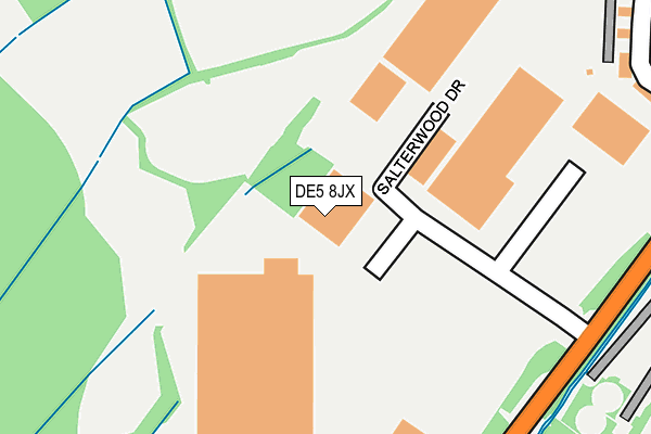 DE5 8JX map - OS OpenMap – Local (Ordnance Survey)