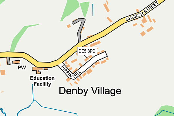 DE5 8PD map - OS OpenMap – Local (Ordnance Survey)