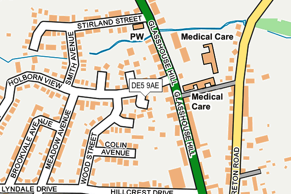 DE5 9AE map - OS OpenMap – Local (Ordnance Survey)