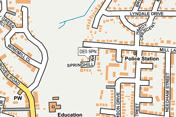 DE5 9PN map - OS OpenMap – Local (Ordnance Survey)