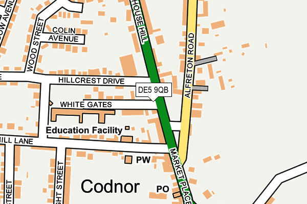 DE5 9QB map - OS OpenMap – Local (Ordnance Survey)