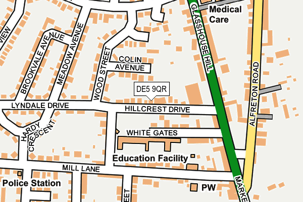 DE5 9QR map - OS OpenMap – Local (Ordnance Survey)