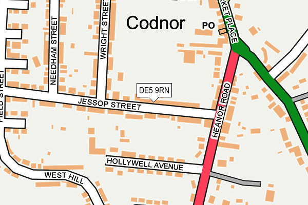 DE5 9RN map - OS OpenMap – Local (Ordnance Survey)