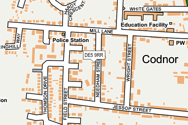DE5 9RR map - OS OpenMap – Local (Ordnance Survey)