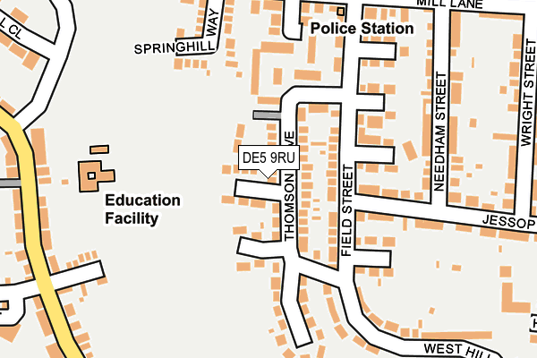 DE5 9RU map - OS OpenMap – Local (Ordnance Survey)