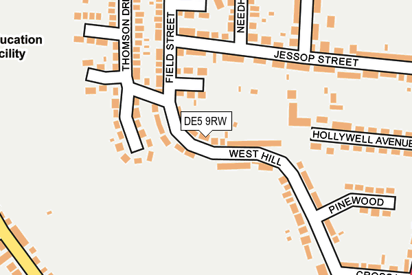 DE5 9RW map - OS OpenMap – Local (Ordnance Survey)