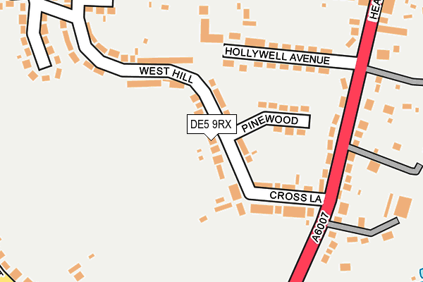 DE5 9RX map - OS OpenMap – Local (Ordnance Survey)