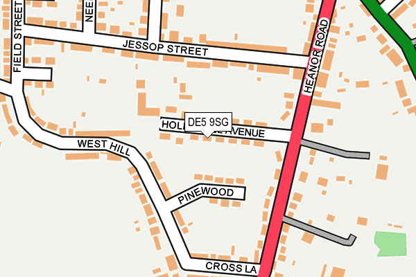 DE5 9SG map - OS OpenMap – Local (Ordnance Survey)