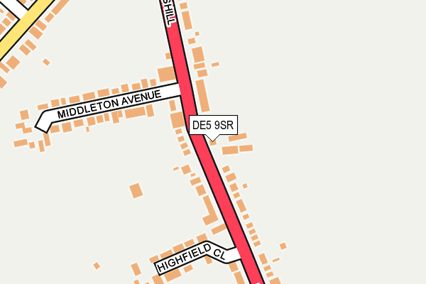 DE5 9SR map - OS OpenMap – Local (Ordnance Survey)