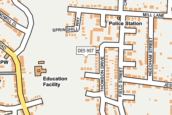 DE5 9ST map - OS OpenMap – Local (Ordnance Survey)