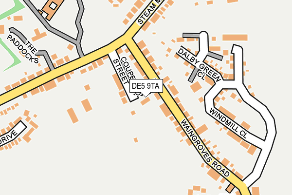 DE5 9TA map - OS OpenMap – Local (Ordnance Survey)