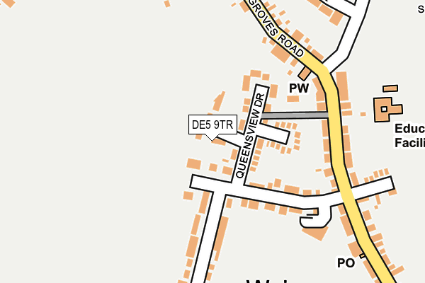 DE5 9TR map - OS OpenMap – Local (Ordnance Survey)