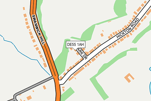 DE55 1AH map - OS OpenMap – Local (Ordnance Survey)