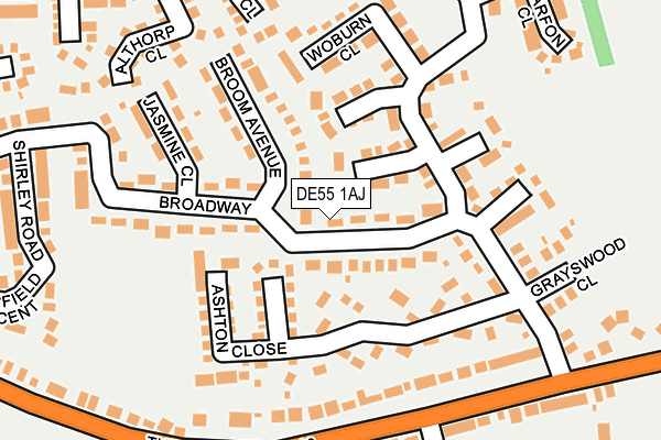 DE55 1AJ map - OS OpenMap – Local (Ordnance Survey)