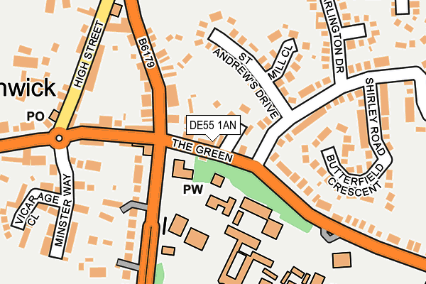 DE55 1AN map - OS OpenMap – Local (Ordnance Survey)
