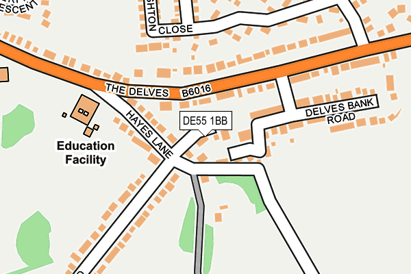 DE55 1BB map - OS OpenMap – Local (Ordnance Survey)