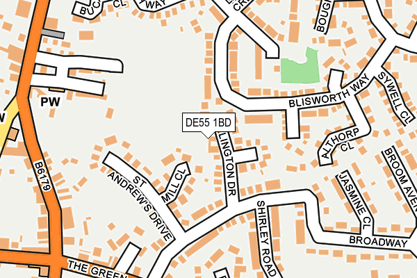 DE55 1BD map - OS OpenMap – Local (Ordnance Survey)