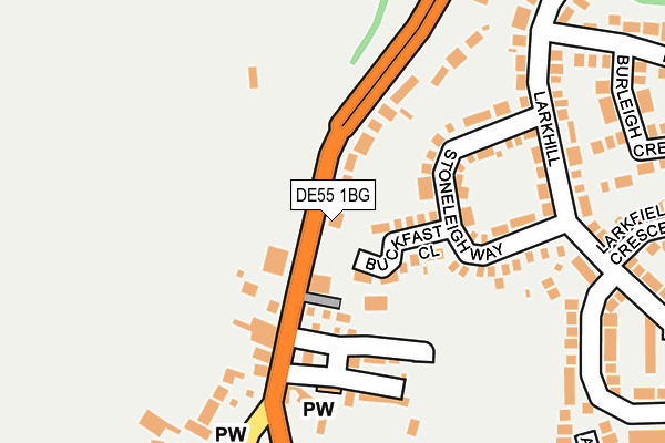 DE55 1BG map - OS OpenMap – Local (Ordnance Survey)