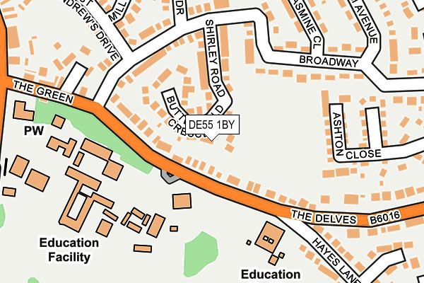 DE55 1BY map - OS OpenMap – Local (Ordnance Survey)