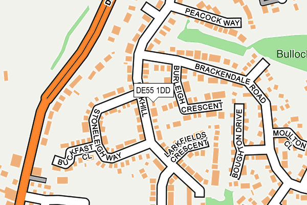 DE55 1DD map - OS OpenMap – Local (Ordnance Survey)