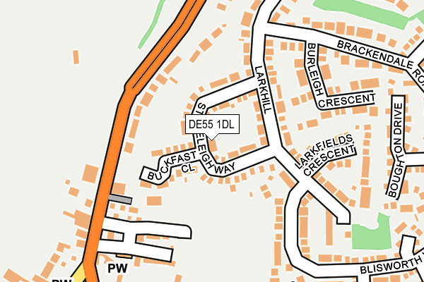 DE55 1DL map - OS OpenMap – Local (Ordnance Survey)