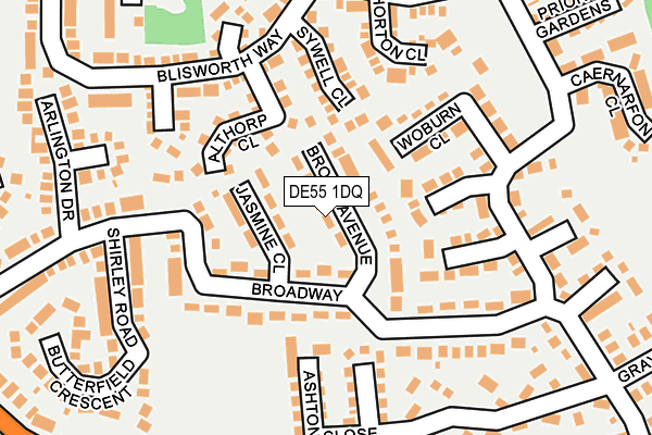 DE55 1DQ map - OS OpenMap – Local (Ordnance Survey)