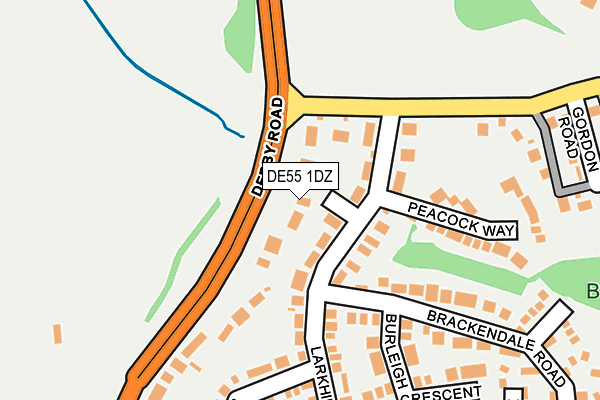 DE55 1DZ map - OS OpenMap – Local (Ordnance Survey)