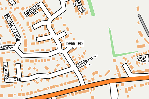 DE55 1ED map - OS OpenMap – Local (Ordnance Survey)