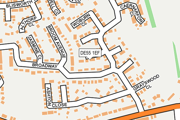 DE55 1EF map - OS OpenMap – Local (Ordnance Survey)