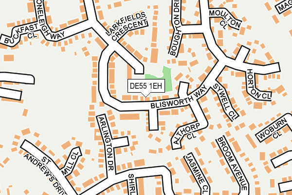 DE55 1EH map - OS OpenMap – Local (Ordnance Survey)