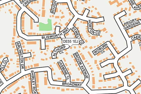DE55 1EJ map - OS OpenMap – Local (Ordnance Survey)