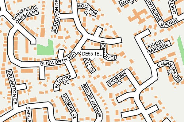 DE55 1EL map - OS OpenMap – Local (Ordnance Survey)