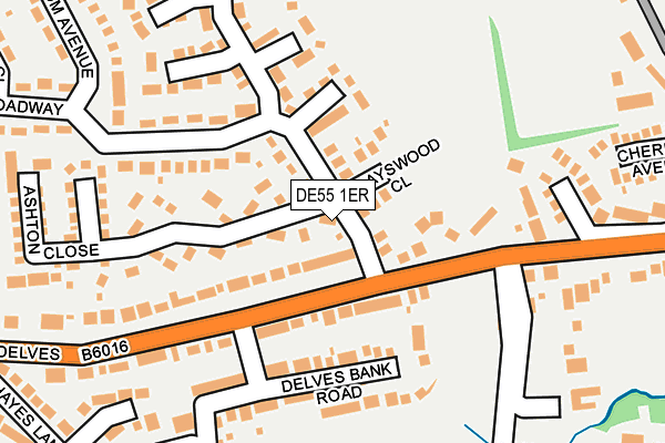 DE55 1ER map - OS OpenMap – Local (Ordnance Survey)