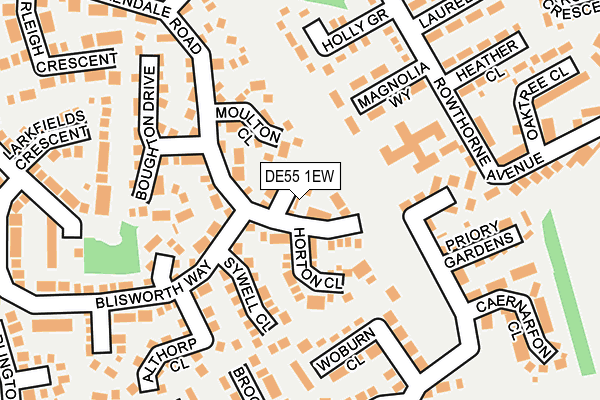 DE55 1EW map - OS OpenMap – Local (Ordnance Survey)