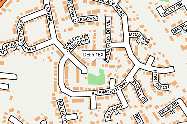 DE55 1EX map - OS OpenMap – Local (Ordnance Survey)