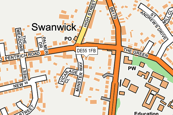 DE55 1FB map - OS OpenMap – Local (Ordnance Survey)