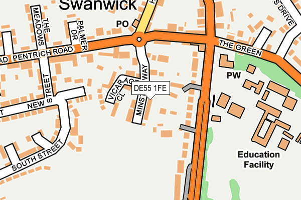 DE55 1FE map - OS OpenMap – Local (Ordnance Survey)