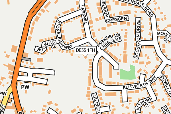 DE55 1FH map - OS OpenMap – Local (Ordnance Survey)