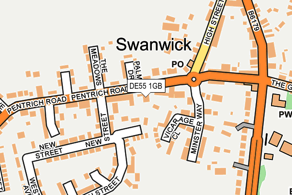 DE55 1GB map - OS OpenMap – Local (Ordnance Survey)