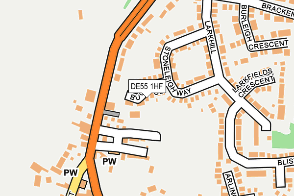 DE55 1HF map - OS OpenMap – Local (Ordnance Survey)