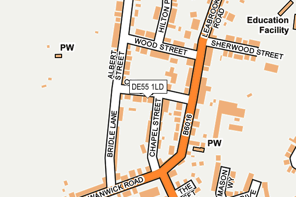 DE55 1LD map - OS OpenMap – Local (Ordnance Survey)