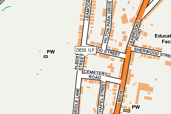 DE55 1LF map - OS OpenMap – Local (Ordnance Survey)
